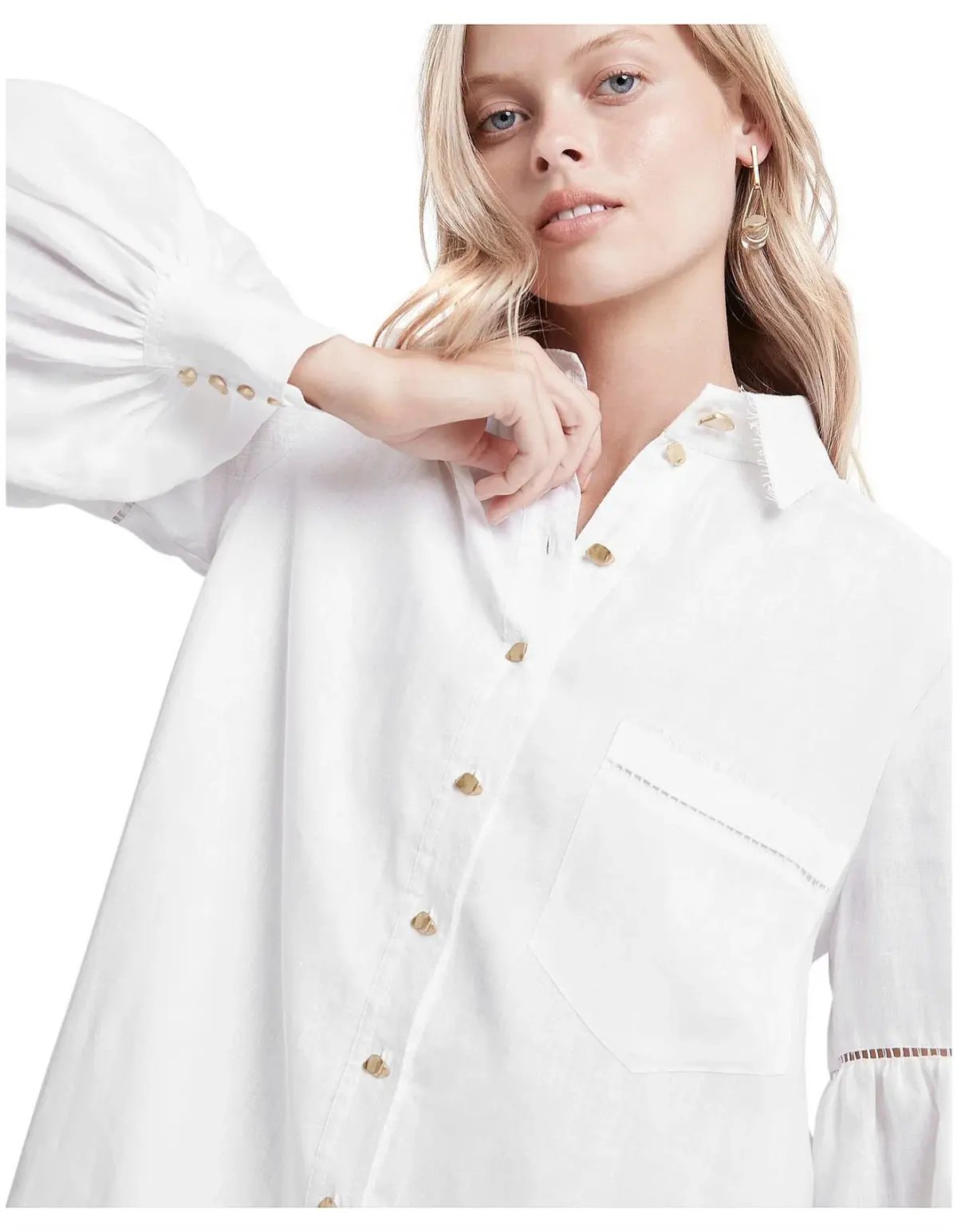 Aje Lotus Shirt Mini Dress Ivory Size 6 photo 6