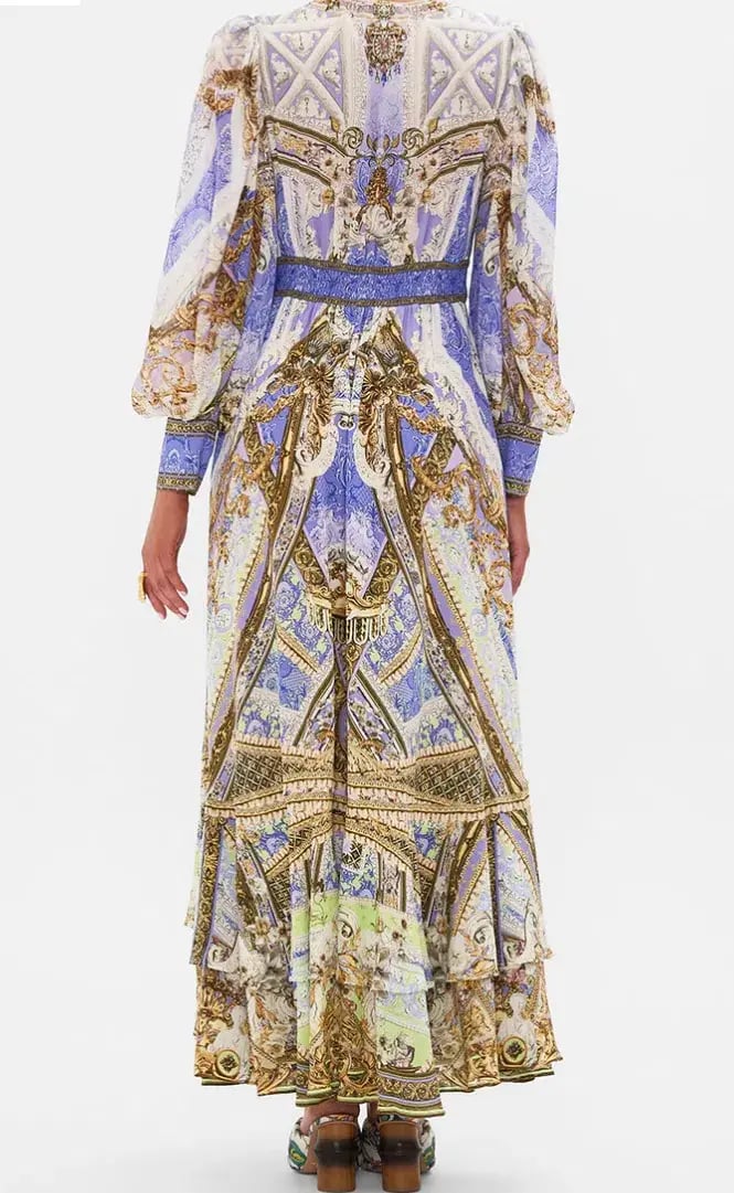 Camilla Long Button Front Dress Gilded Pleasures Size L (14) photo 2
