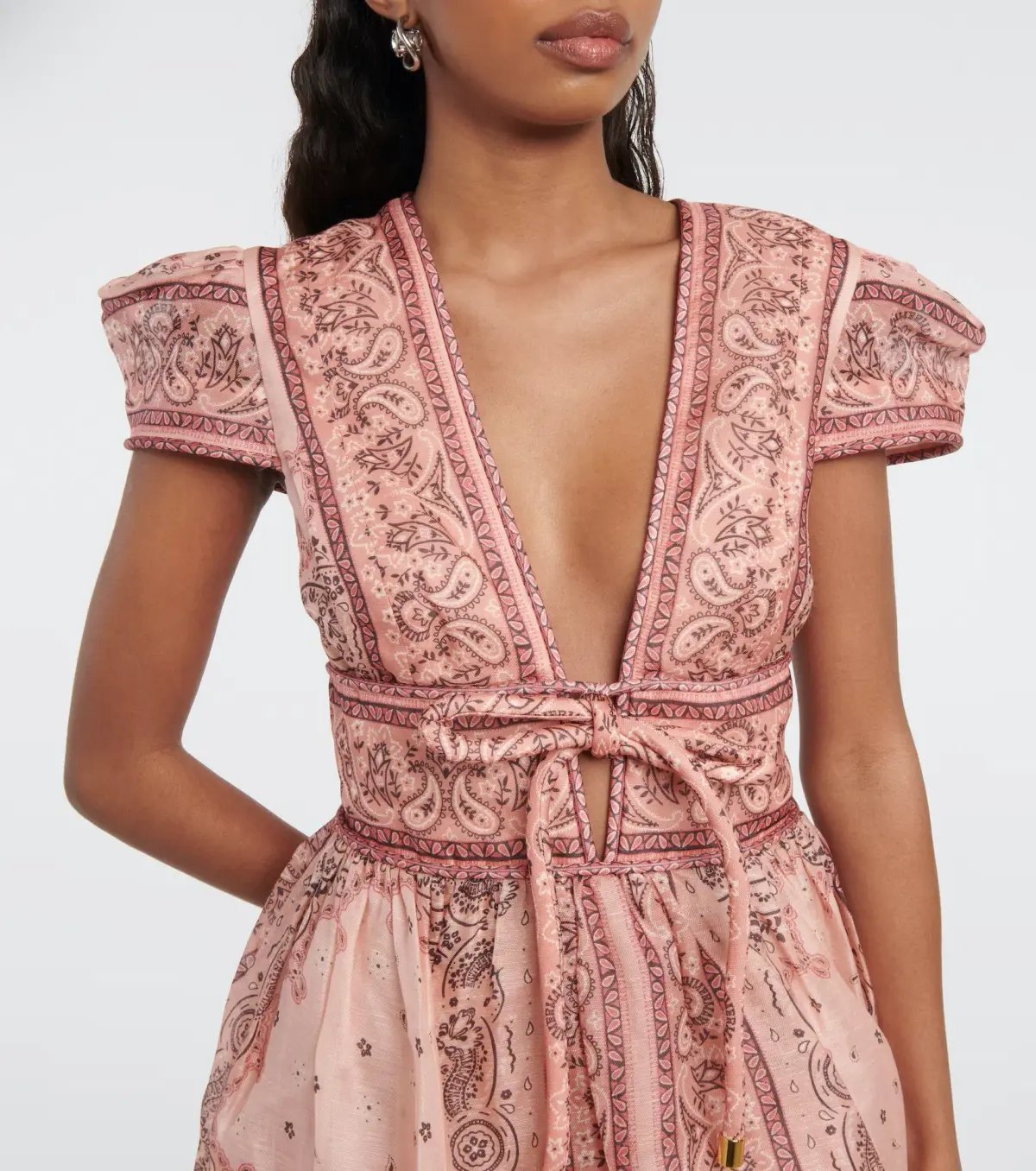 Zimmermann Matchmaker Structured Mini Dress in Pink Bandana Size 8 photo 2