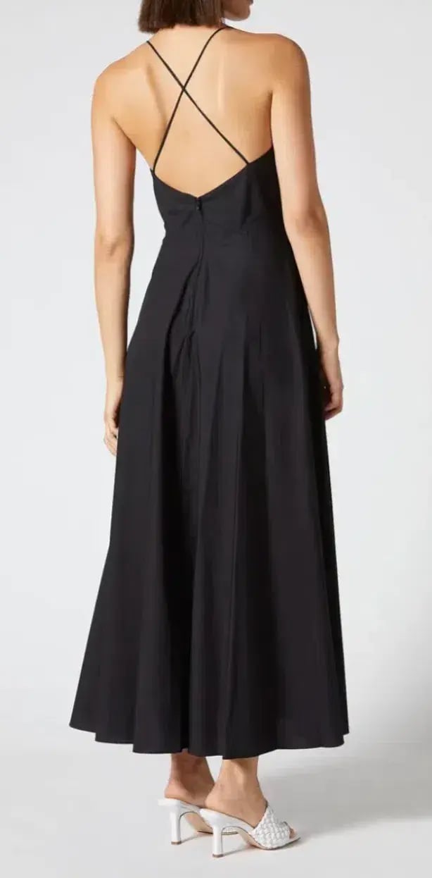 Scanlan Theodore Cotton Strappy Dress Black Size M / AU 10 photo 2