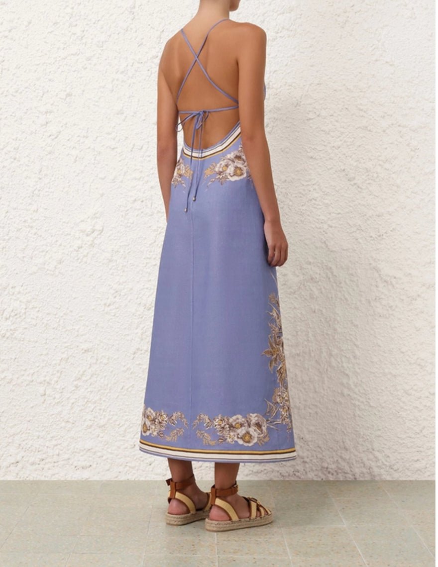 Zimmermann Ottie Slip Dress In Blue Flora photo 3