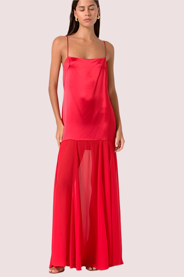 Shona Joy Shony Joy Moraya Dropped Waist Maxi Chill Red photo 3