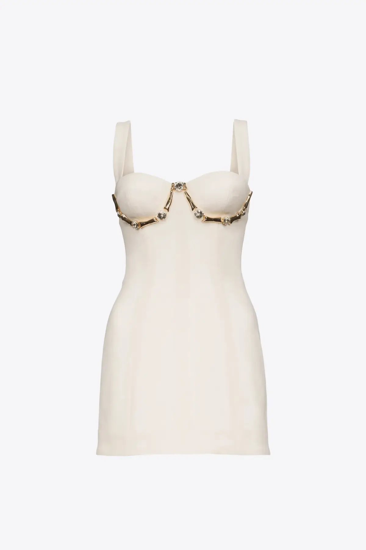 Area Crystal Claw Mini Dress Ivory White Size AU 8 photo 5