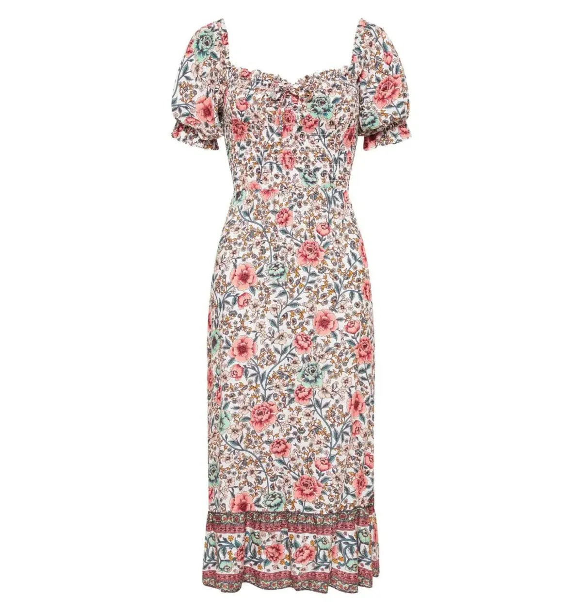 Arnhem Juliette Shirred Midi Dress in Ivory Rose Size AU 8 photo 11