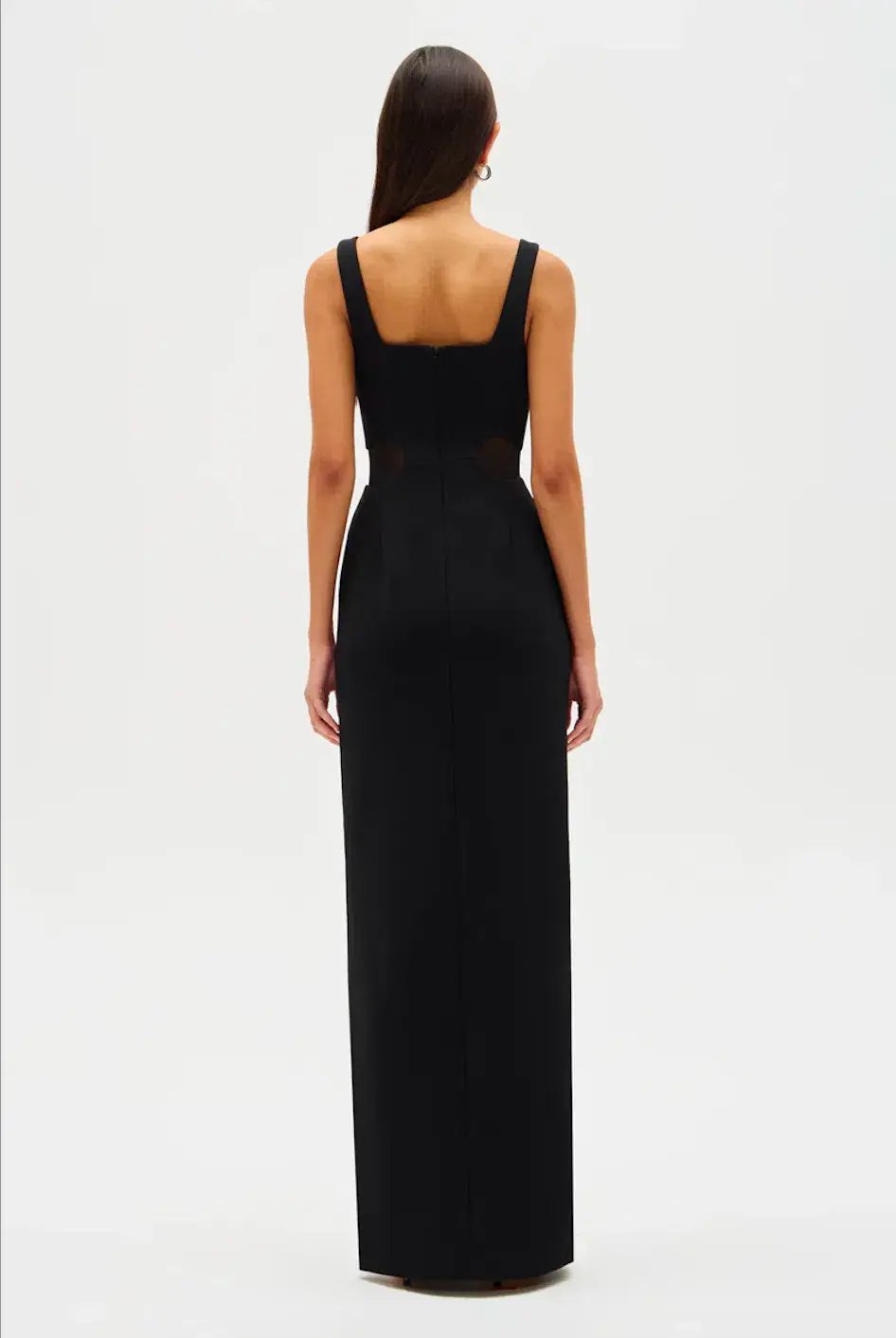 MISHA Damita Bonded Crepe Maxi Dress Black Size 10/M photo 5