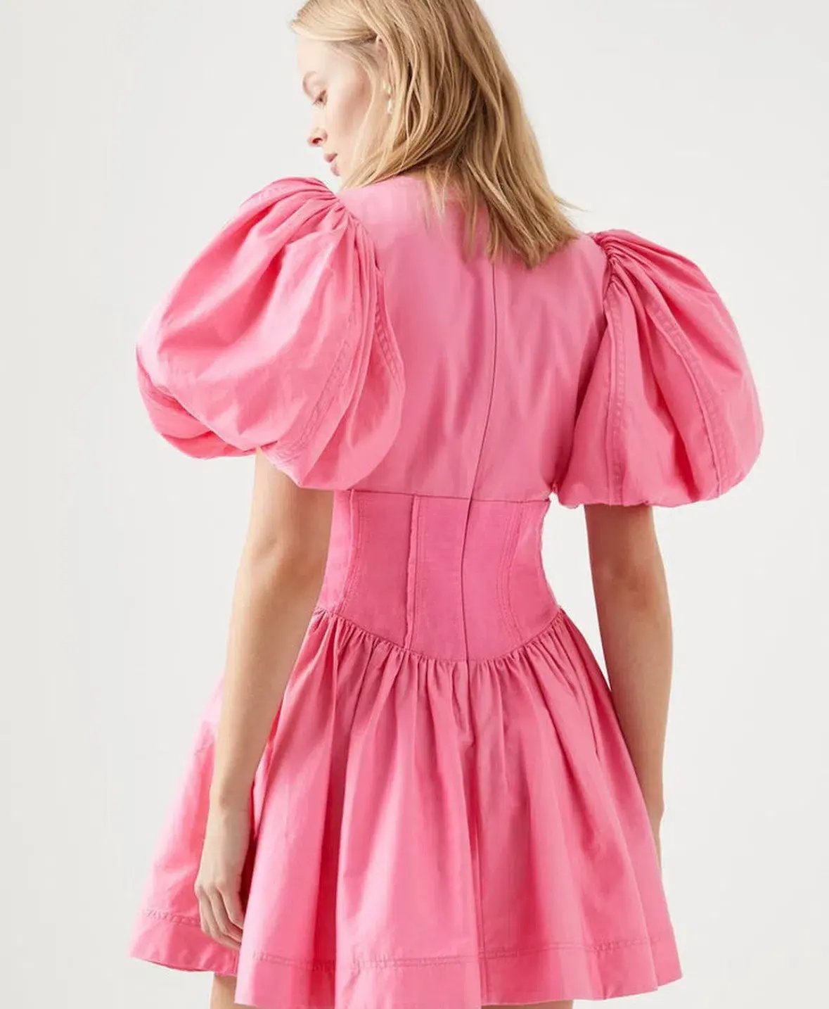 Aje  Gianna Puff Sleeve Mini Dress Pink Size 6 photo 2