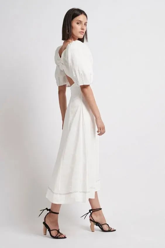 Aje Grove Midi Dress White Size 4 photo 2