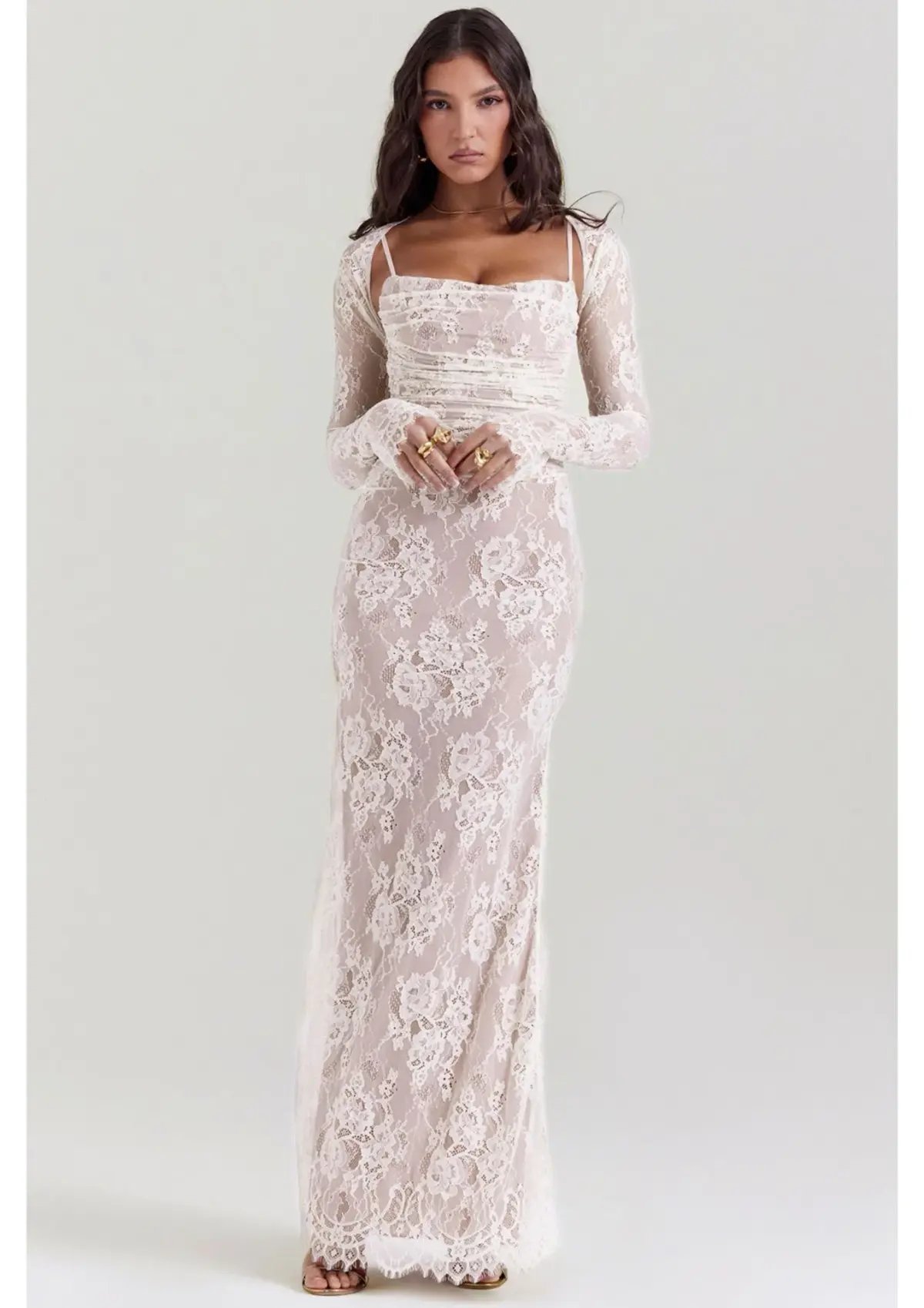 House of CB Artemis Lace Maxi Dress in Vintage Cream Size M / AU 10 (Bigger Cup) photo 4