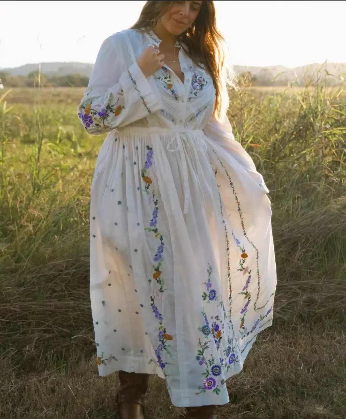 Alemais Willa Embroidered Shirt Dress White Floral Size AU 10 photo 15