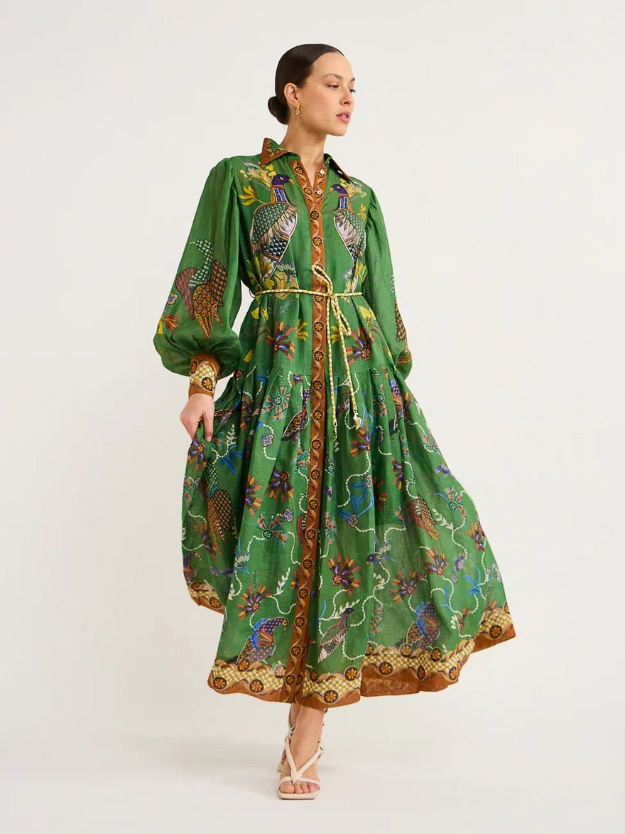 Alemais Birdie Shirtdress In Jade photo 2