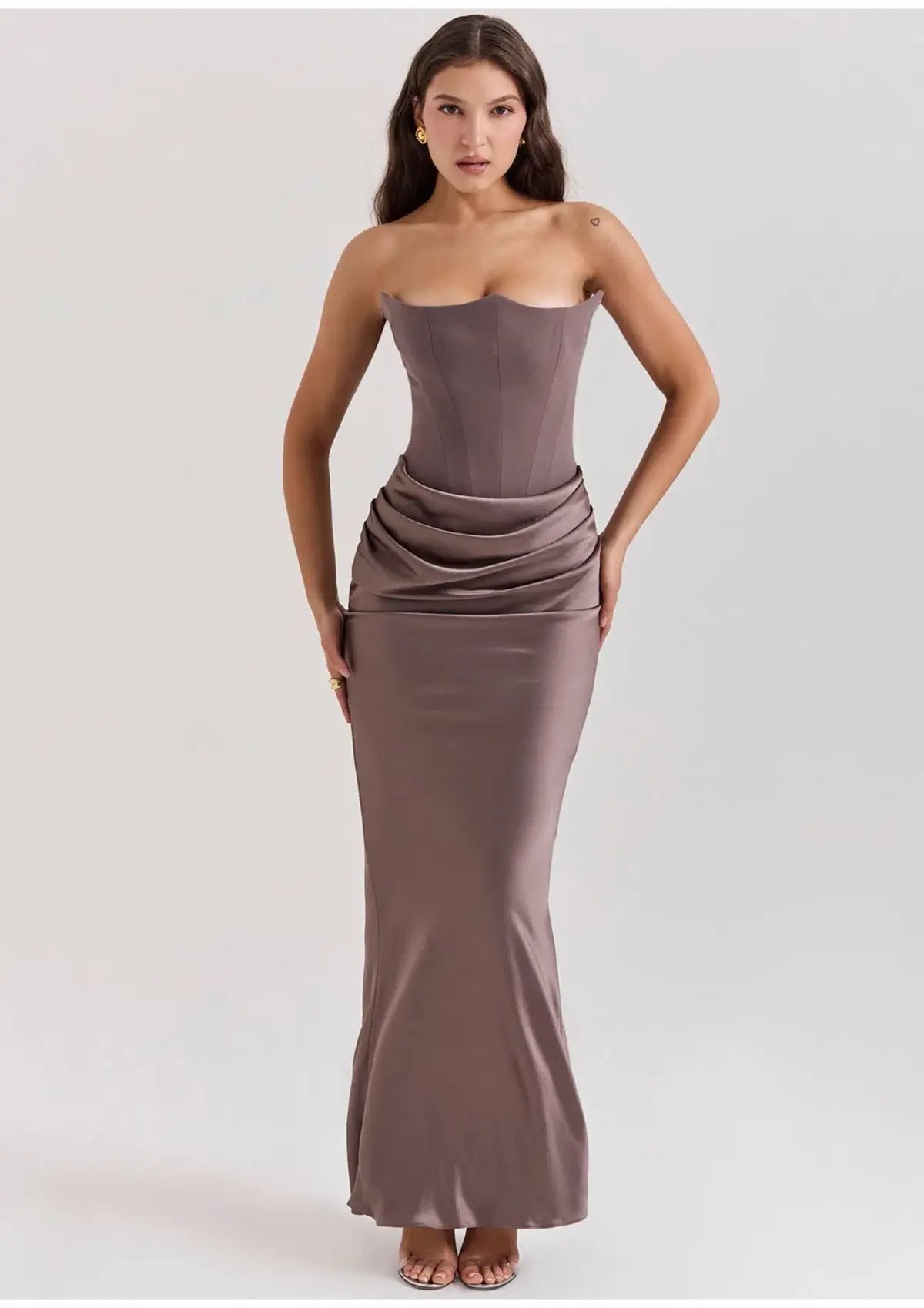 House of CB Persephone Strapless Corset Maxi Dress Smoke Size XS / AU 6 (Regular Cup) photo 2