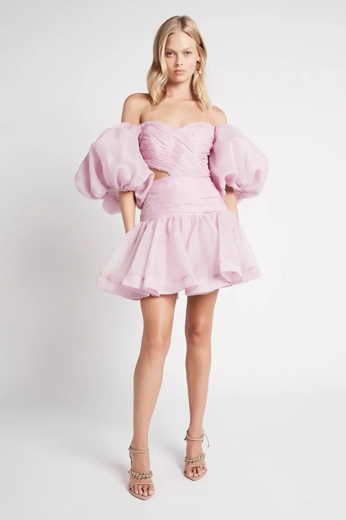 Aje Myriad Cut Out Mini Dress Lilac Size 14 photo 3
