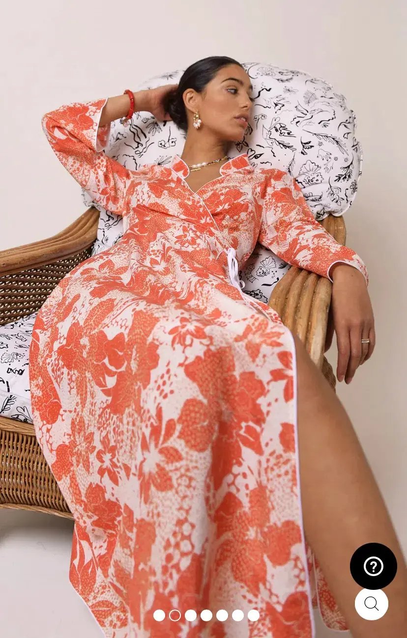Rixo Cindy Coral Floral Wrap Dress Print Size XS photo 3