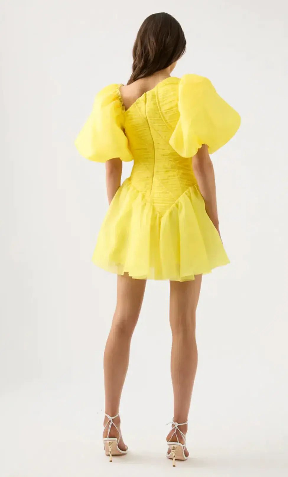 Aje Dawn Ruched Mini Dress Yellow Size 6 / XS photo 3