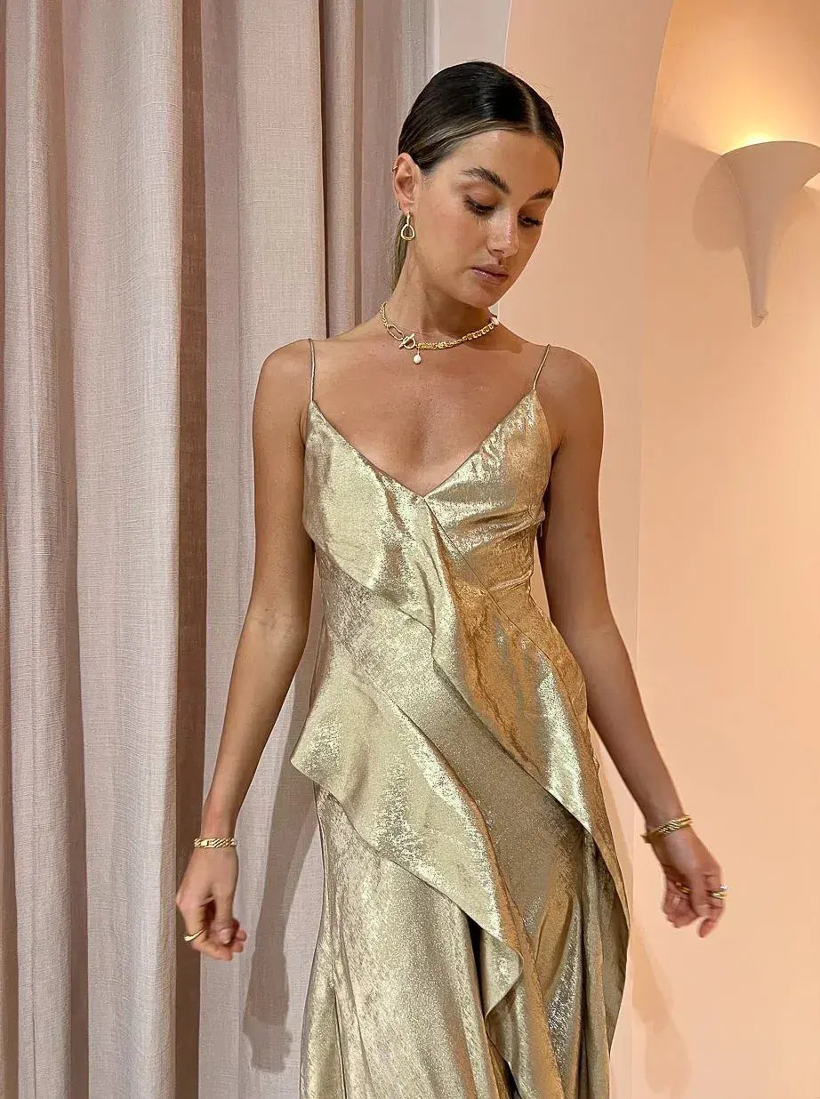 Acler Queensbridge Dress Gold Size 8 photo 2