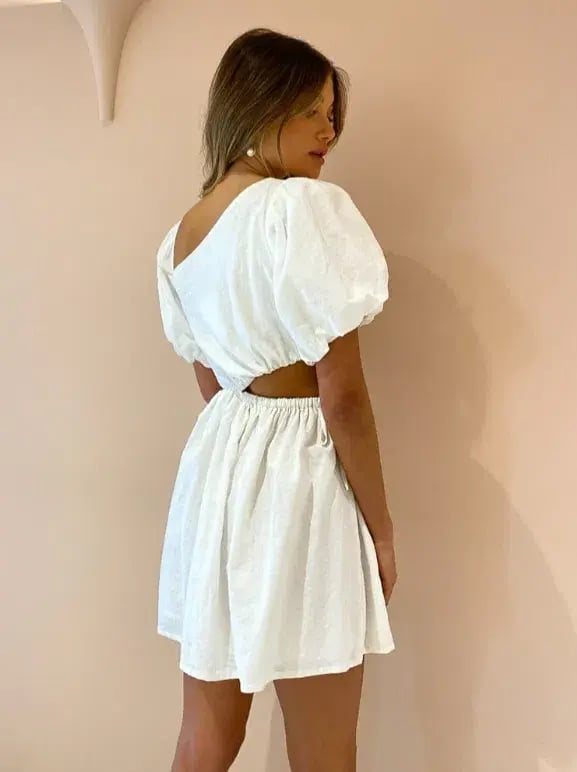 By Nicola Gabriella Asymmetrical Mini Dress in White Size AU 8 photo 2