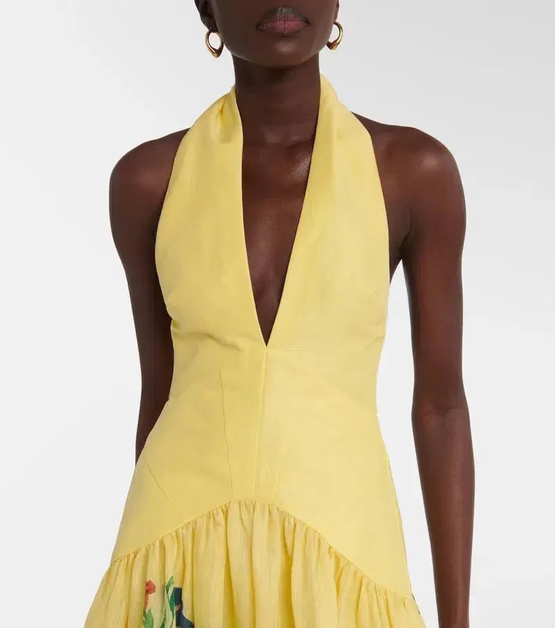 ALEMAIS Dahlia Halter Gown Yellow Size 10 AU photo 2