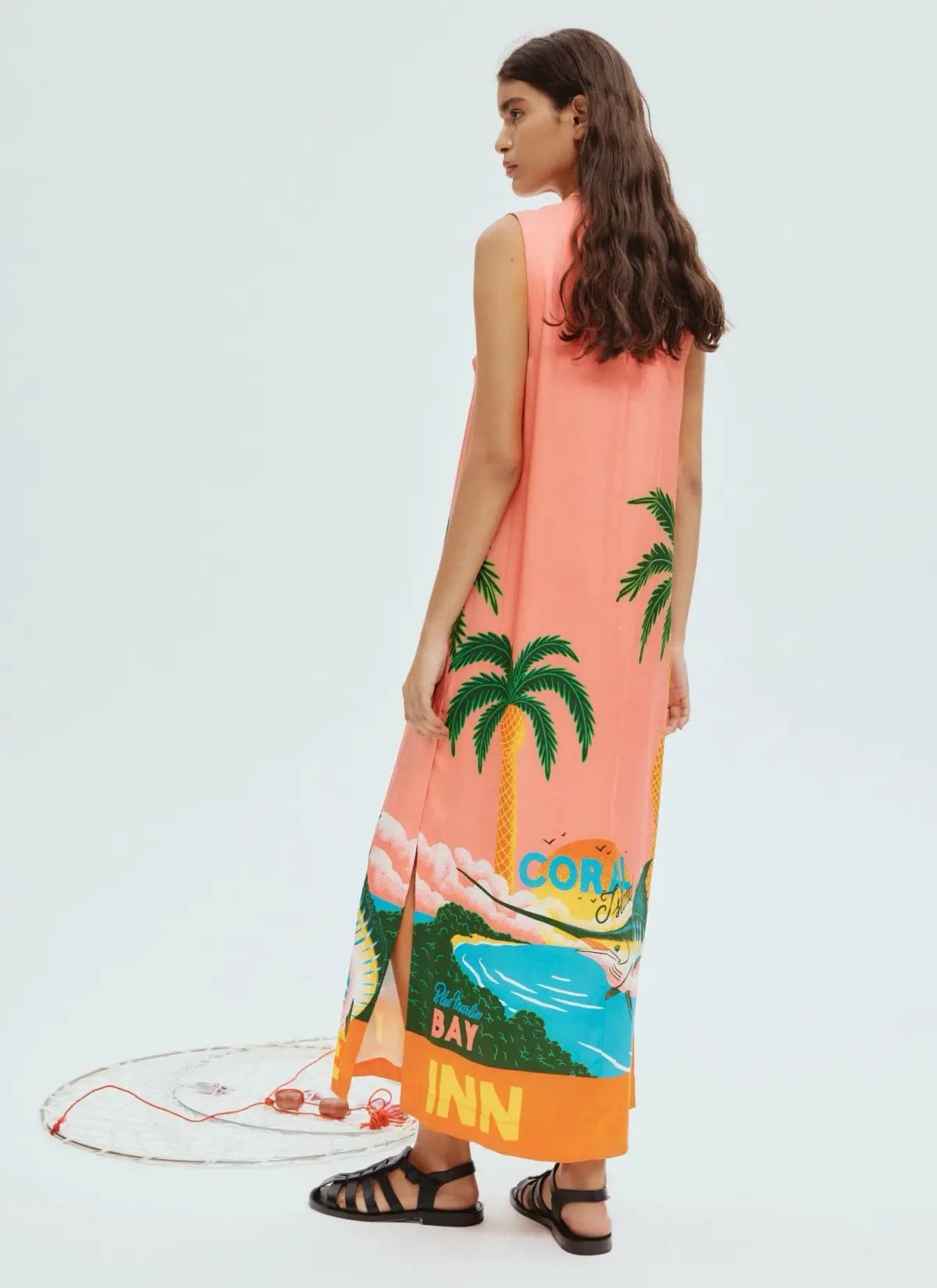 Alemais Paradiso Silk Midi Dress Pink Multi Size 6 photo 3