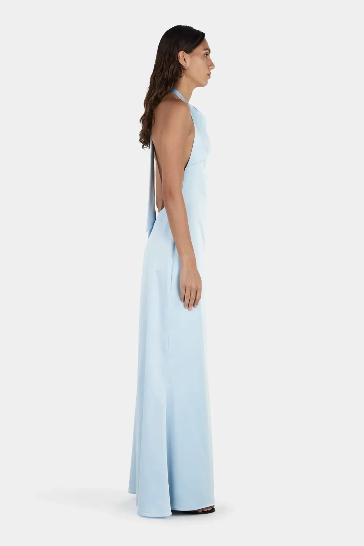 Hansen And Gretel Petra Satin Backless Gown Sky Blue Size 10 photo 4