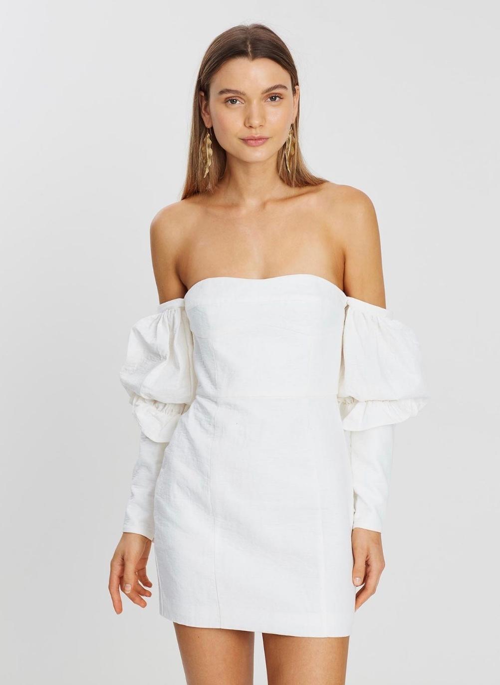 Asilio Off the Shoulder Mini Volume Sleeve Dress size 10 photo 4