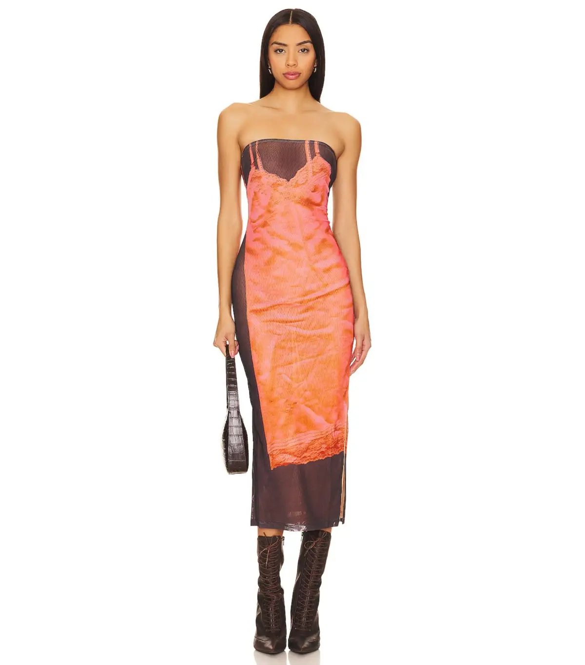 Miaou Lila Midi Dress Lingerie Print Size XS / AU 6 photo 2