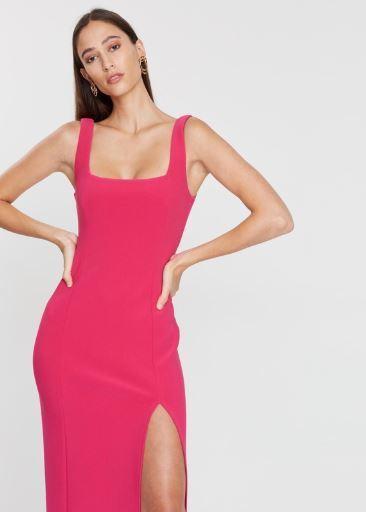Bec & Bridge Hibiscus Midi Dress Magenta Pink Size AU 6 photo 2