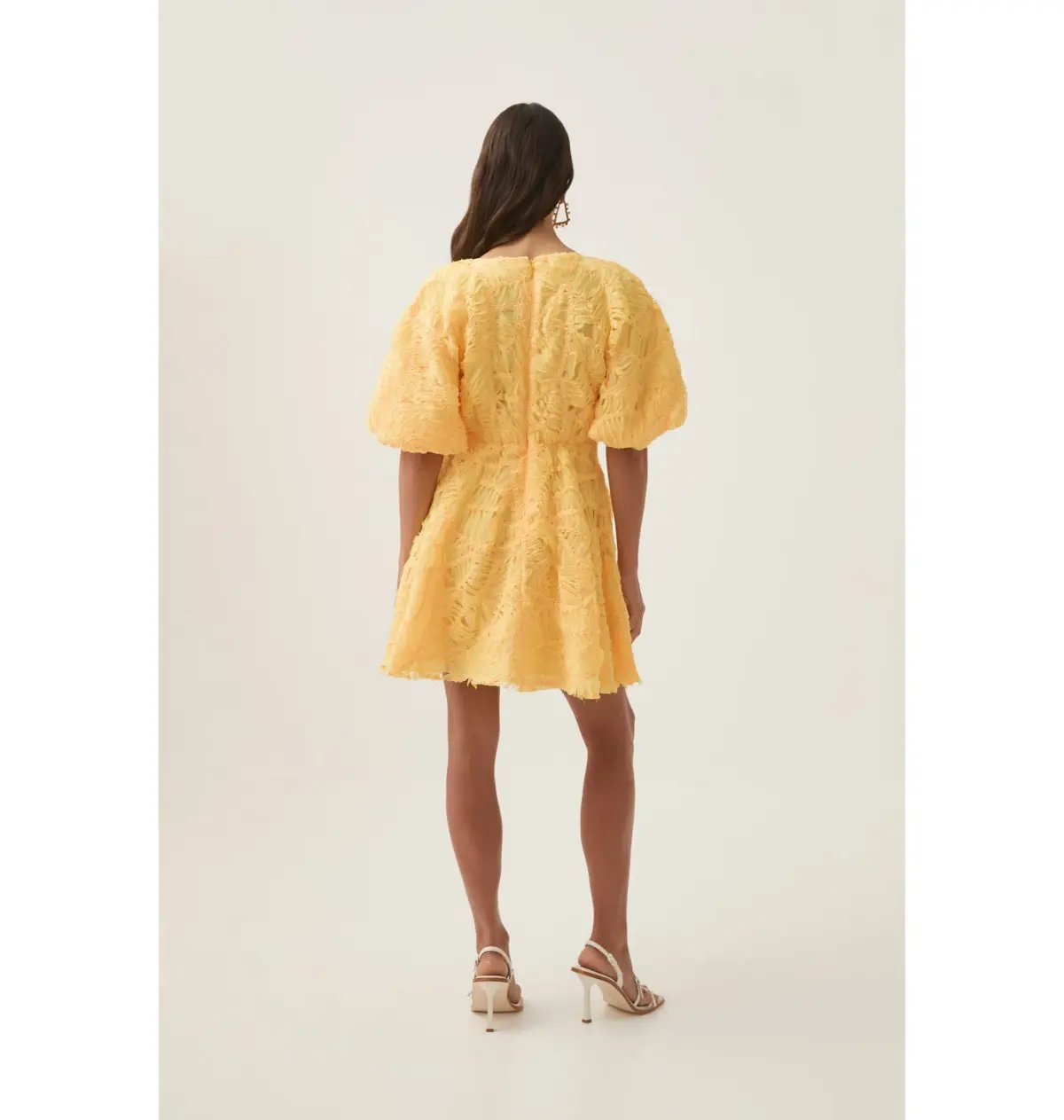 Aje Florential Mini Swing Dress Soft Yellow Size AU 8 photo 3