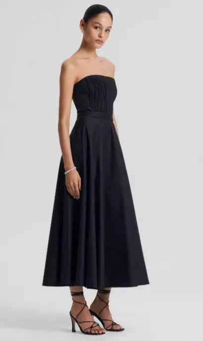 Scanlan Theodore Parachute Bustier Midi Dress Black Size 10 photo 5