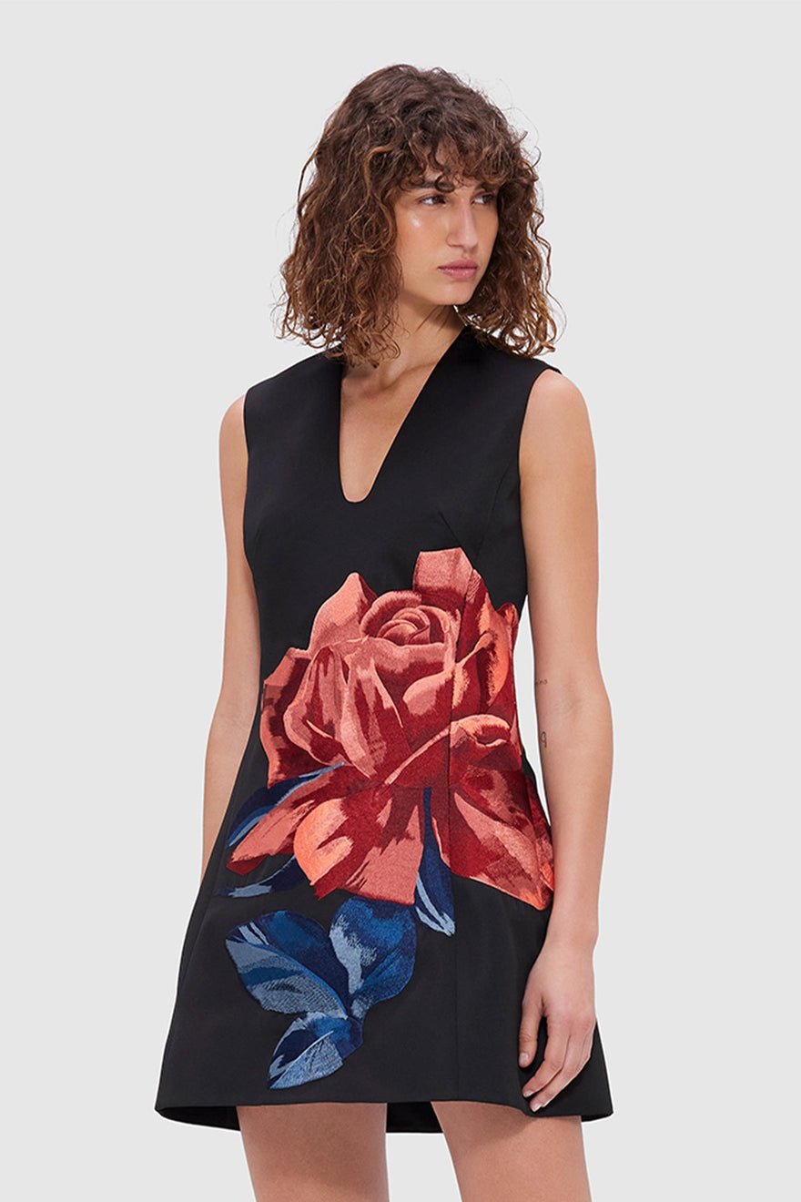 Leo Lin Briana V Neck Mini Dress - Rose Print photo 5
