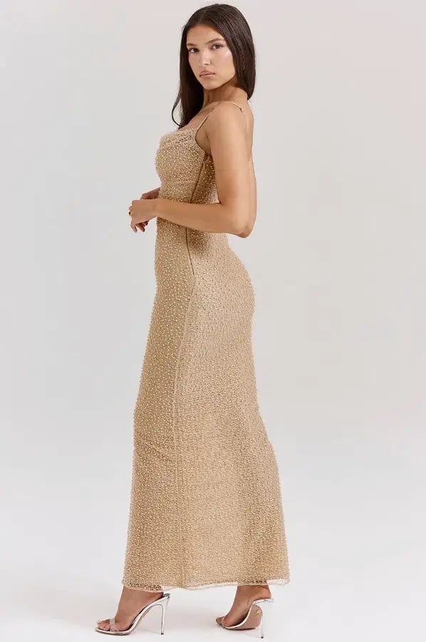House Of CB Calla  Maxi Dress Seapearl Embellished Size M / 10 photo 3