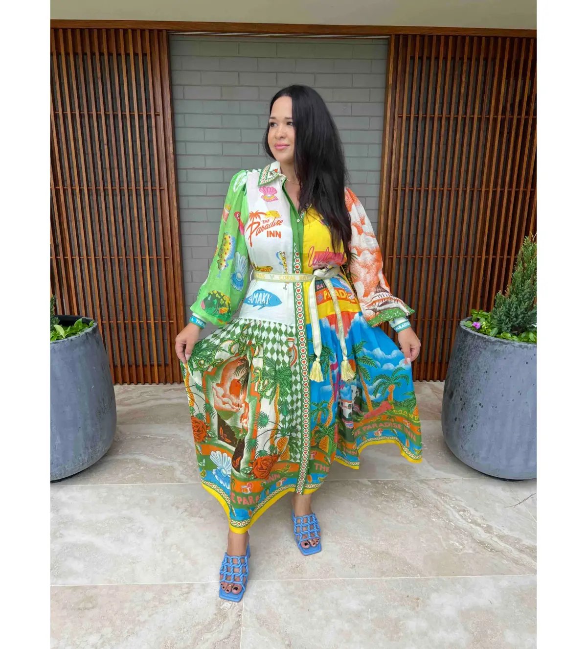 Alemais Paradiso Midi Shirtdress Multi Print Size 16 photo 6