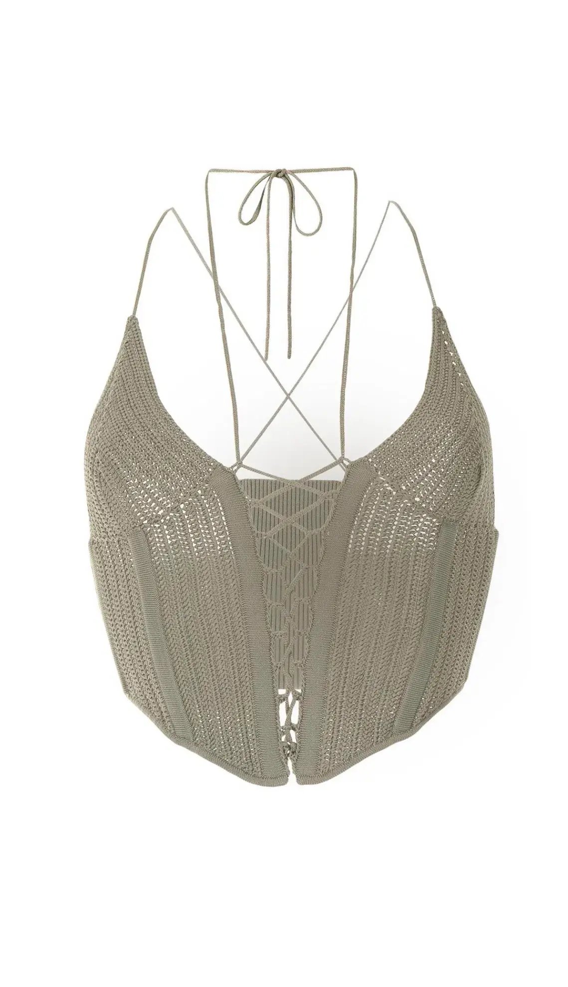 Dion Lee Khaki Crochet Tie Corset Khaki Size 8 photo 3