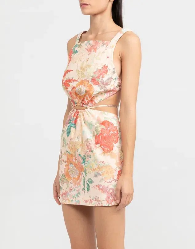 Significant Other Indiana Linen Mini Dress Floral Size 6 photo 3