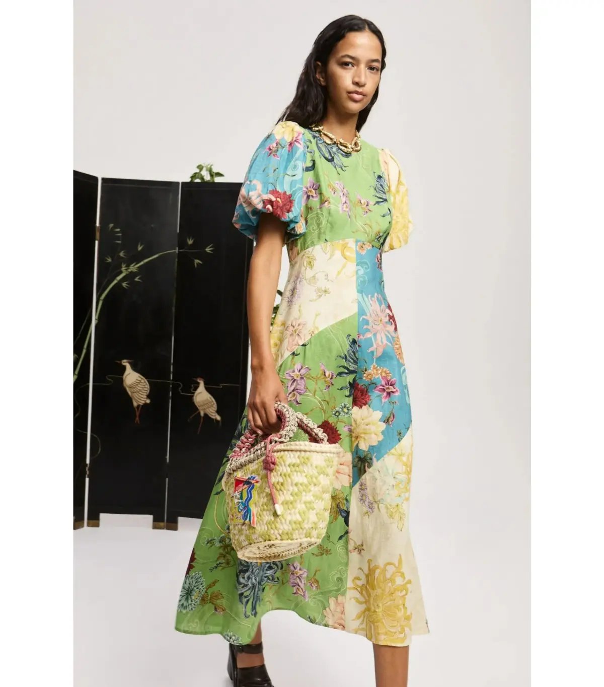 Alemais Avery Spliced Midi Dress Multi Size AU 10 photo 2