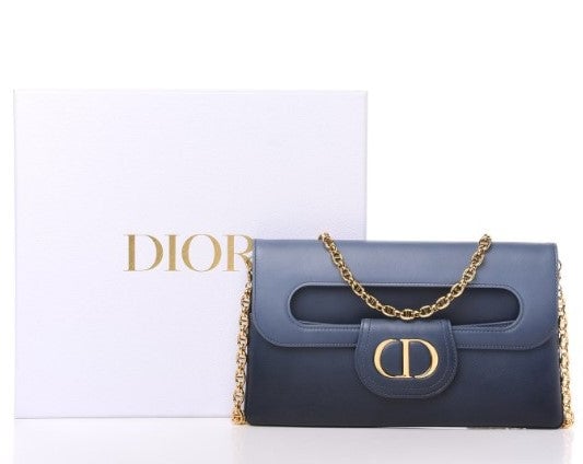 Dior Double Medium Chain Bag Indigo Blue photo 2