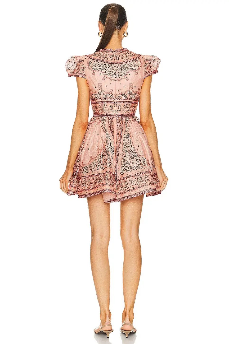 Zimmermann Matchmaker Structured Mini Dress Pink Bandana Print Size 2 / AU 12 photo 2