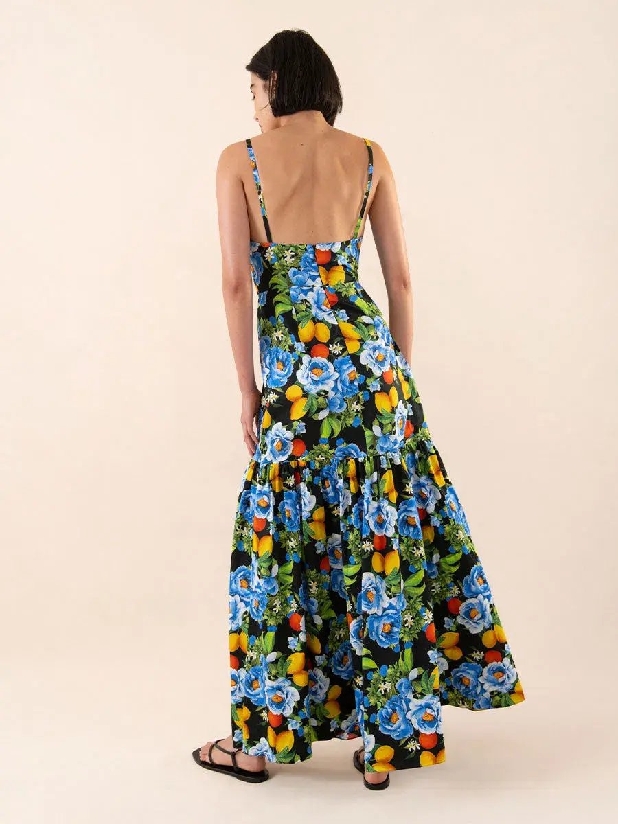 Borgo De Nor Cordelia Printed Maxi Dress Floral Size 8 photo 3