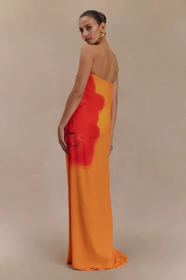 Meshki Amaya Strapless Chiffon Maxi Dress - Koi Orchid Print | S/8 photo 2
