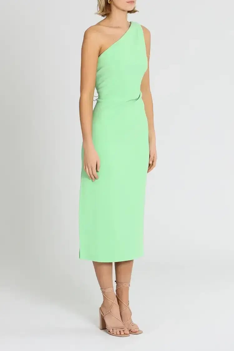 Bec & Bridge Clover Asymmetric Midi Dress in Green Size 12 photo 2