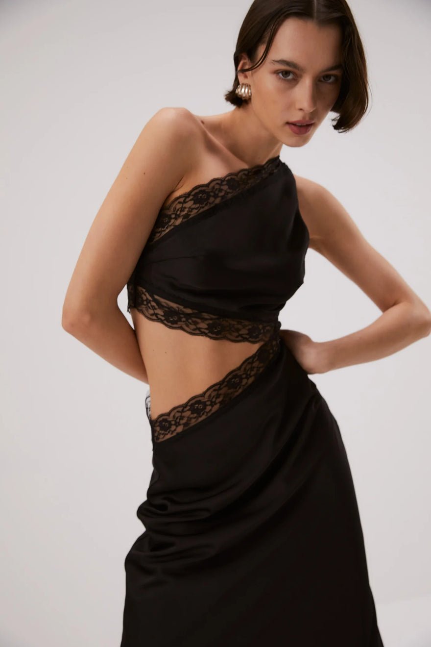 Misha Collection Jillian Satin Maxi Dress photo 5
