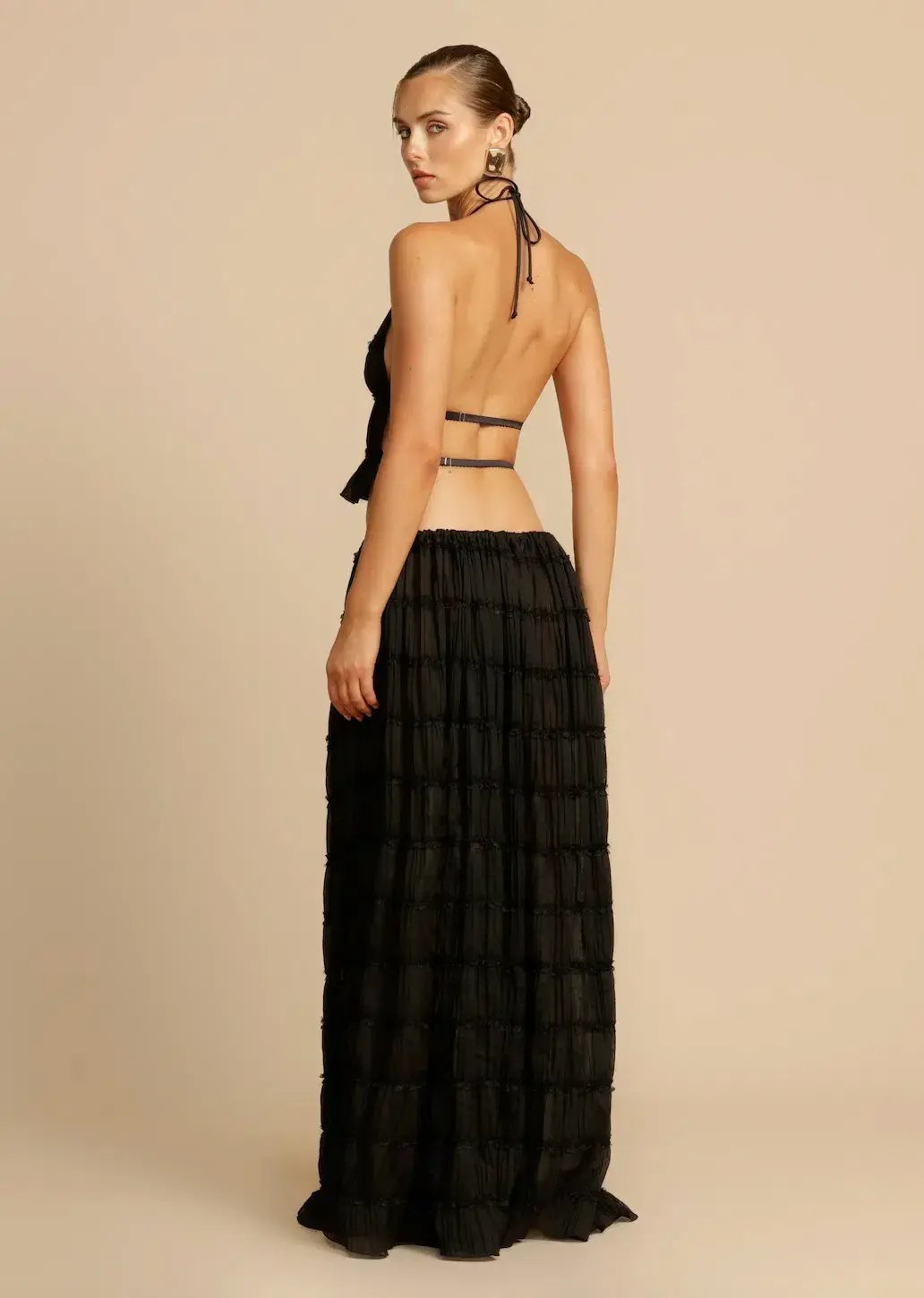 Arcina Ori Juliette Halter Top & Maxi Skirt Set Black Size S / AU 6-8 photo 9