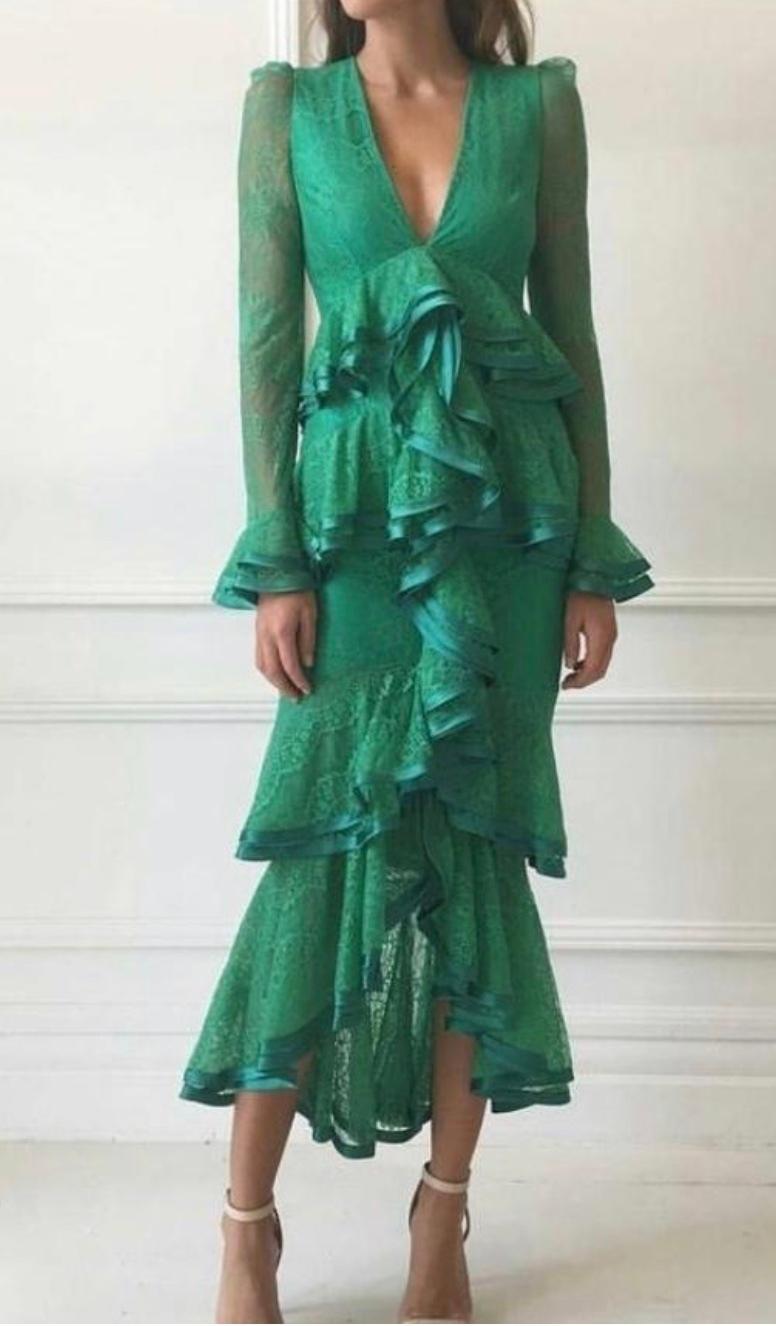 Nicola Finetti Maia dress green size 10 photo 2