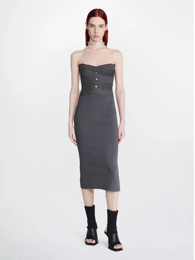 Dion Lee Reflective Interlocking Weave Midi Dress Asphalt Black Size XS / AU 6 photo 3