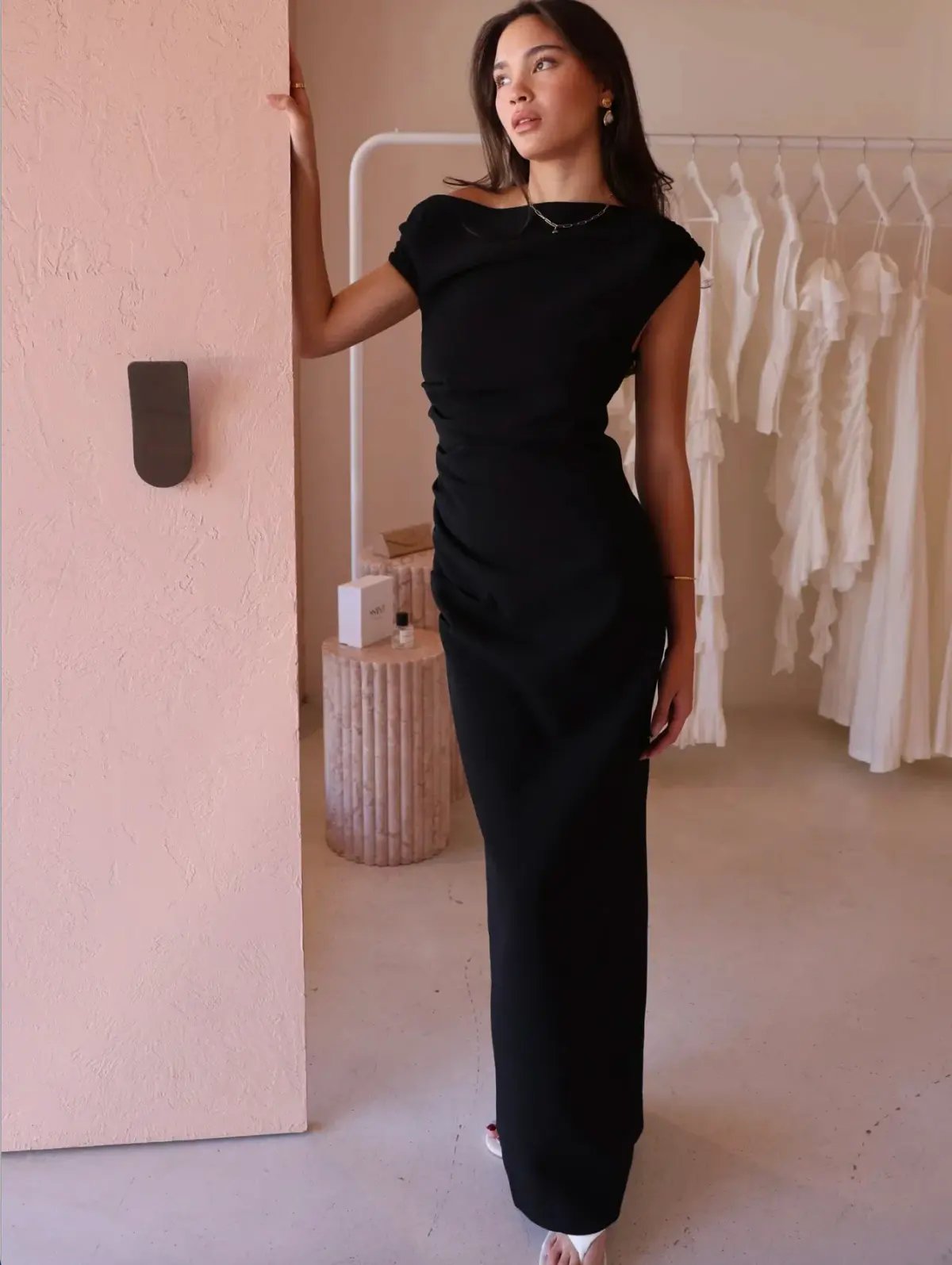 By Nicola Vivian Crepe Maxi dress in Black Size AU 10 photo 2