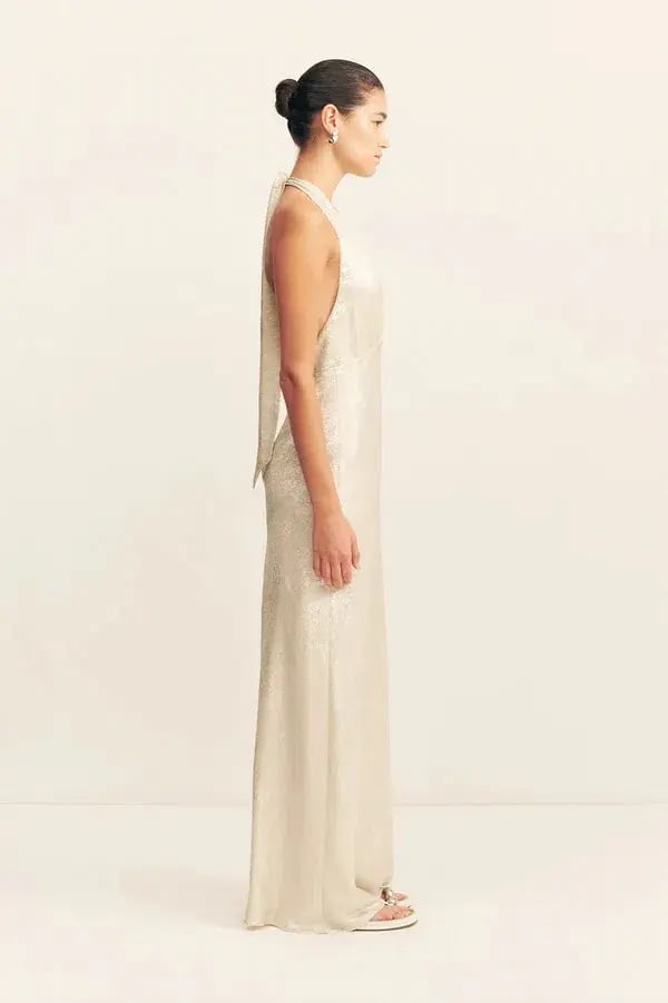 Shona Joy Calder Halter Neck Maxi Dress Bubbly Size 6 photo 4