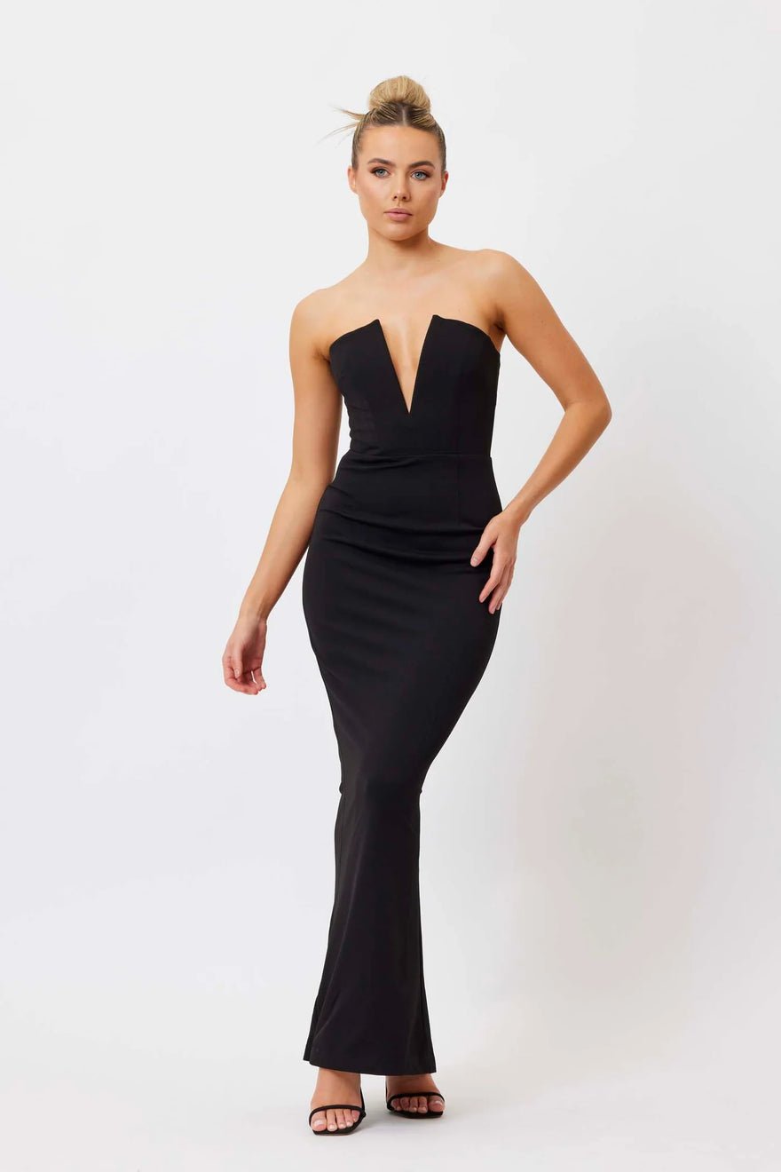 Bianca and Bridgett Avery V Neck Dress - Black photo 3