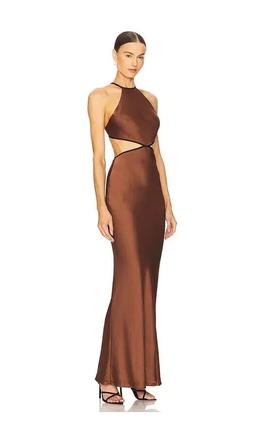 Misha Edem Maxi Dress - chocolate - size S/8 photo 2