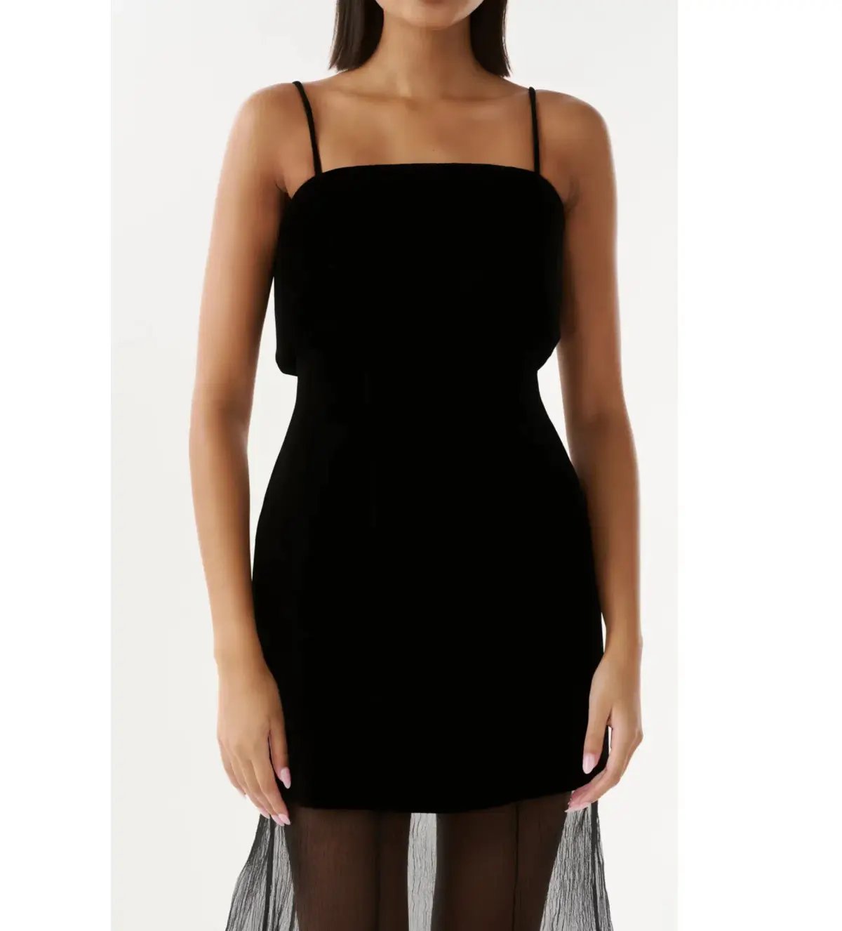 Justin Tong Phoebe Organza Maxi Dress Black Size 8 photo 4