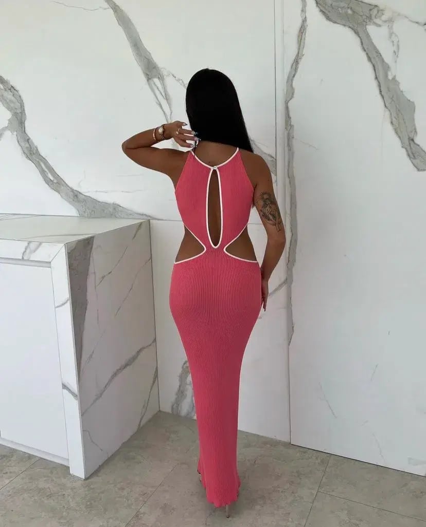San Sloane Adrian Rib Midi Coral White Size 10 photo 2