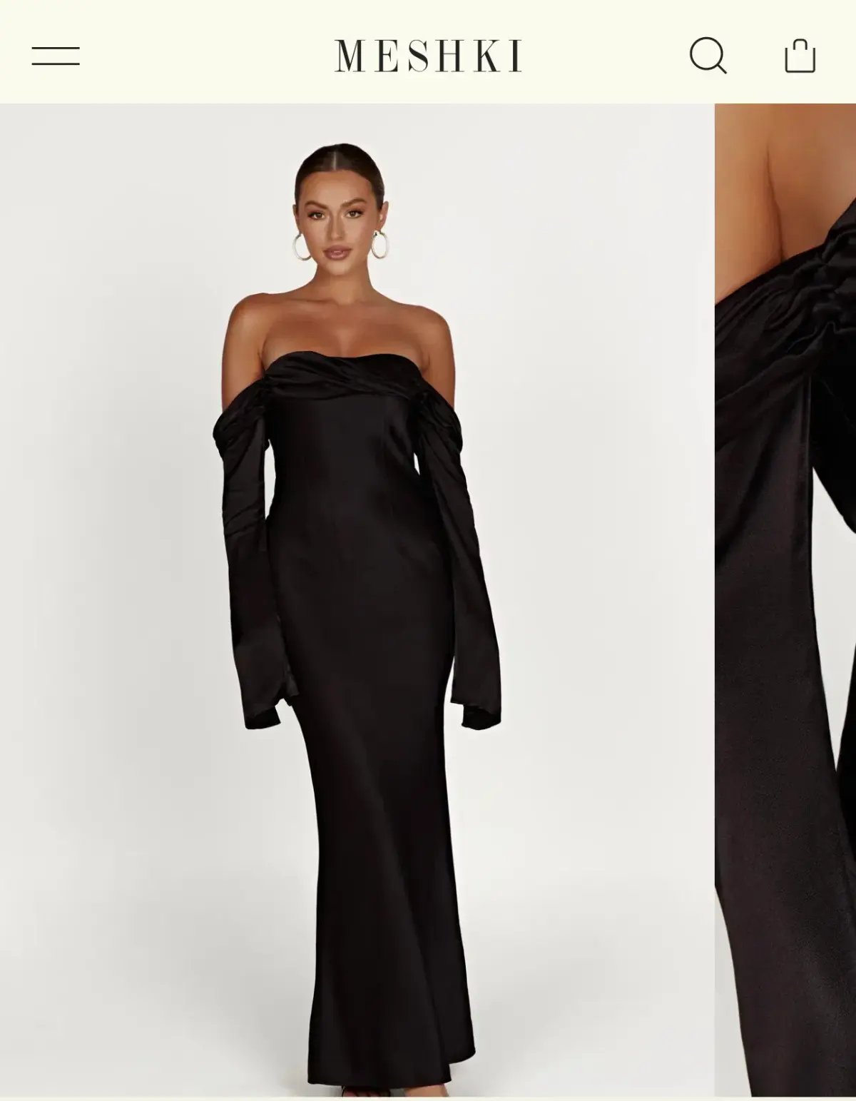 Giselle Off Shoulder Cowl Neck Maxi Dress - Black photo 5